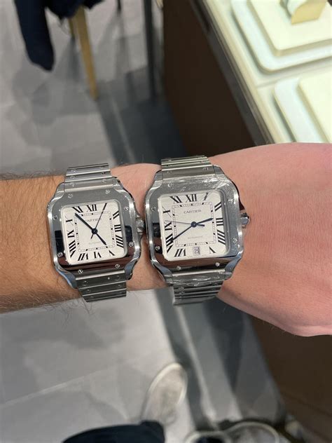 santos de cartier medium vs large|santos dumont xl vs medium.